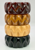 BB430 wide chunky scoop carved bakelite bangles in 4 colors
